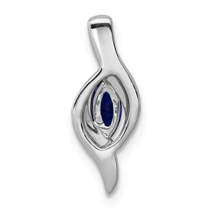 14k White Gold Diamond and Marquise 29 Sapphire Pendant TreasureFineJewelers Necklaces