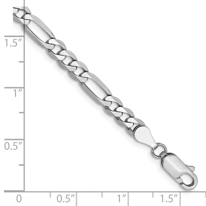 Bracelets TreasureFineJewelers 14k White Gold 45mm Flat Figaro with Lobster Clasp Bracelet