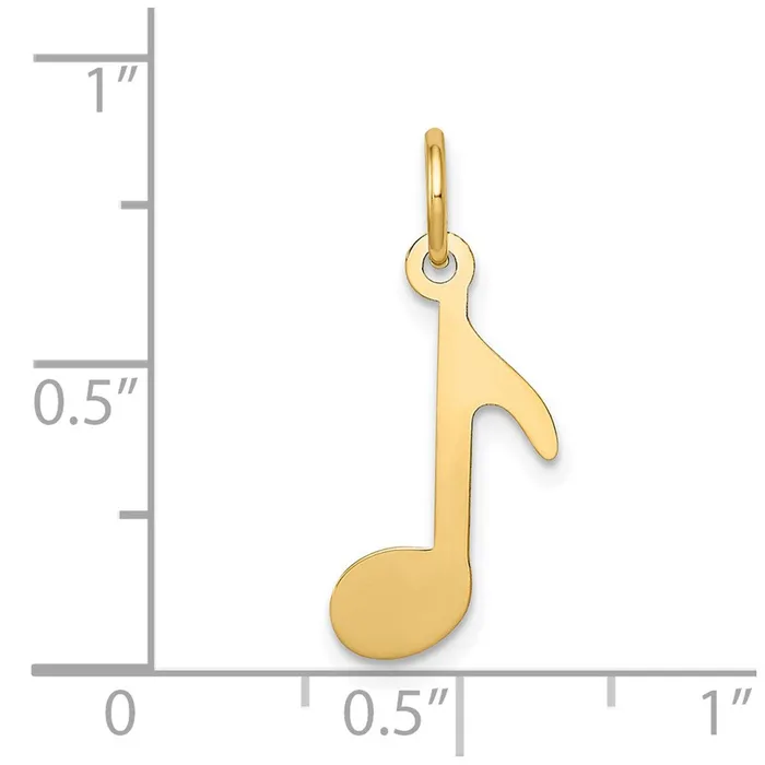 Charm Necklaces TreasureFineJewelers 14k Yellow Gold Polished Musical Note Charm