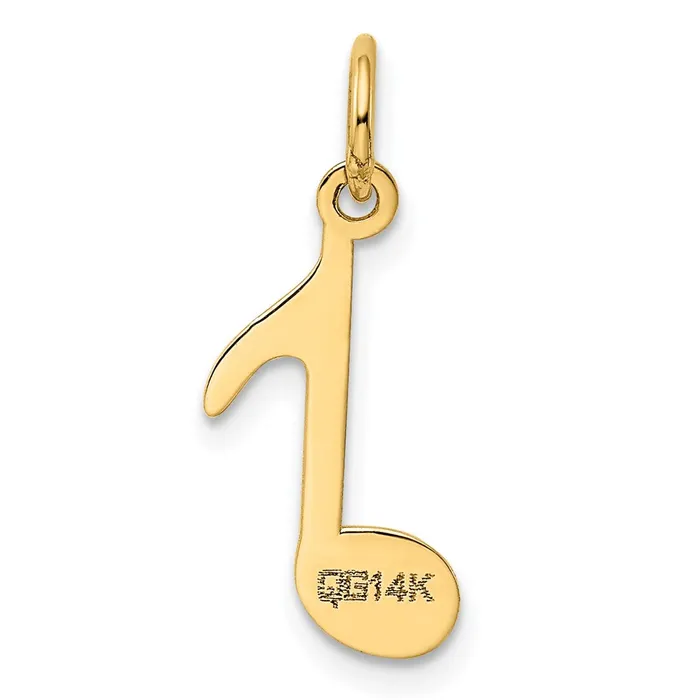 Charm Necklaces TreasureFineJewelers 14k Yellow Gold Polished Musical Note Charm