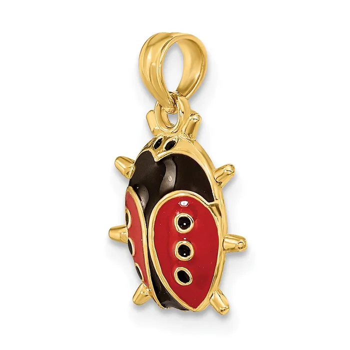 Charm Necklaces TreasureFineJewelers 14KEnameled Ladybug Charm