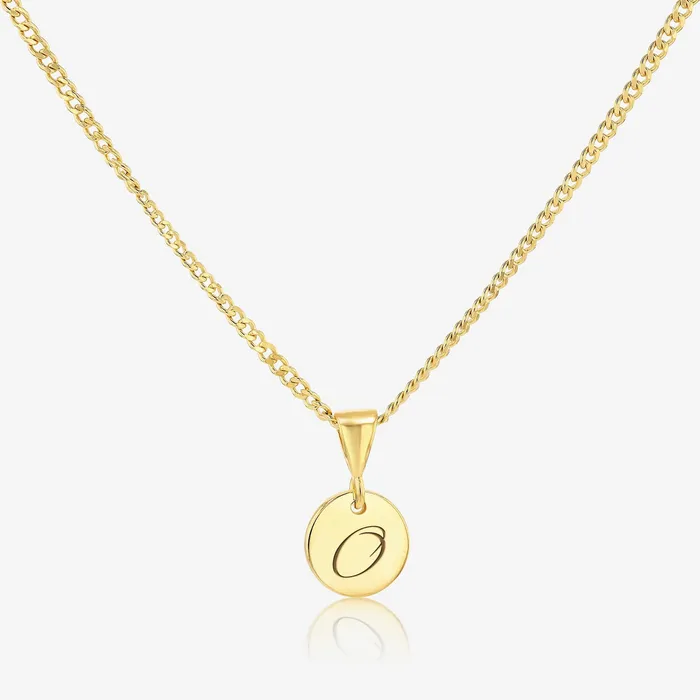 Ema Jewels Necklaces O Initial Cursive Engraved Pendant Necklace 14K 925 Gold Vermeil Ema Jewels Necklaces O Initial Cursive Engraved Pendant Necklace 14K 925 Gold Vermeil