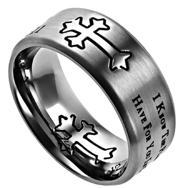 I Know Ring Stainless Steel Jeremiah 2911 Christian Bible Verse North Arrow Shop Rings