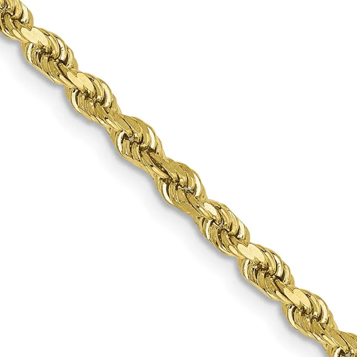 Necklaces 10k 275mm Diamondcut Rope Chain TreasureFineJewelers