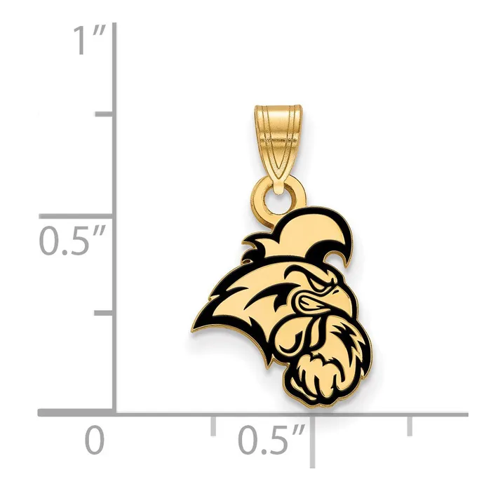 Necklaces Sterling Silver Goldplated Coastal Carolina University Chanticleer Small Enameled Pendant TreasureFineJewelers