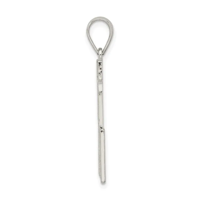 Necklaces Sterling Silver Rhodiumplated Letter L Initial Pendant TreasureFineJewelers