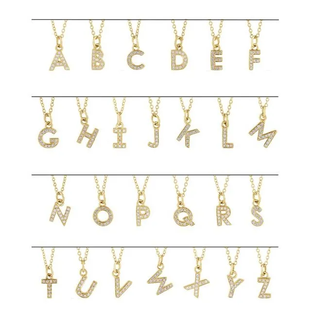 Necklaces TreasureFineJewelers 14K Yellow Gold 05 CTW Natural Diamond Petite Initial R 1618 Necklace