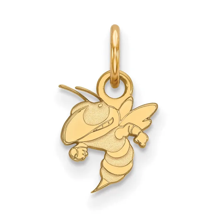 Necklaces TreasureFineJewelers Sterling Silver Goldplated Georgia Institute of Technology Yellow Jacket Extra Small Pendant