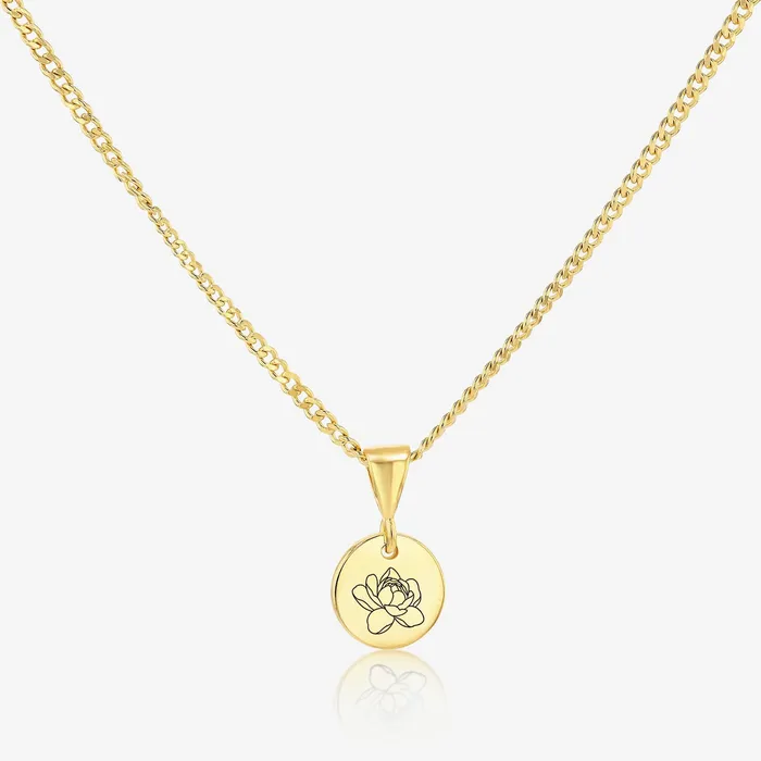 Peony November Birth Flower Pendant Necklace 14K 925 Gold Vermeil Ema Jewels Necklaces Peony November Birth Flower Pendant Necklace 14K 925 Gold Vermeil Ema Jewels Necklaces