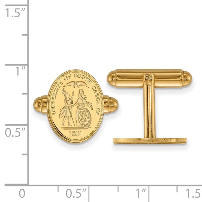 Rings Sterling Silver Goldplated University of South Carolina Crest Cuff Links TreasureFineJewelers