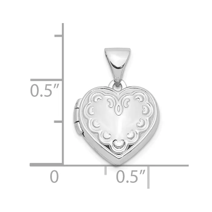 Sterling Silver 13mm Heart Locket TreasureFineJewelers Rings