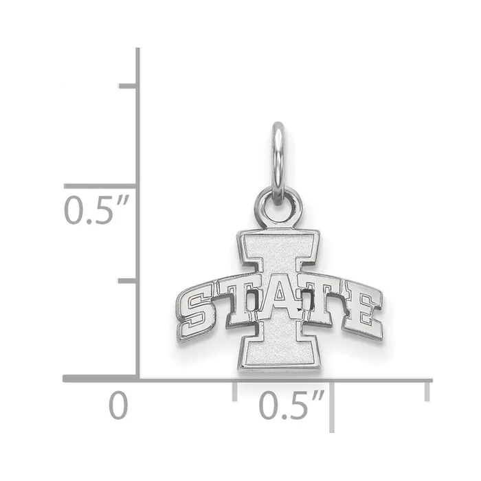 Sterling Silver Rhodiumplated Iowa State University Extra Small Pendant TreasureFineJewelers Necklaces