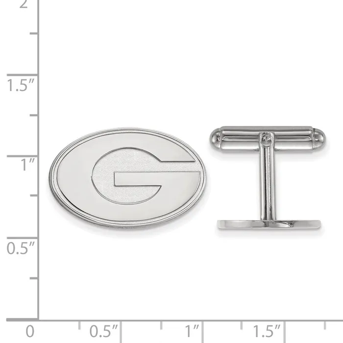 Sterling Silver Rhodiumplated University of Georgia Letter G Cuff Links TreasureFineJewelers Necklaces