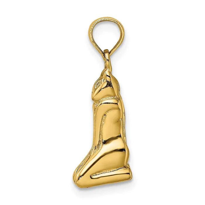 TreasureFineJewelers 14K 3D Polished MARCO ISLAND Cat Charm Charm Necklaces