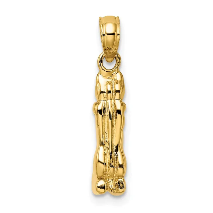 TreasureFineJewelers 14K 3D Polished MARCO ISLAND Cat Charm Charm Necklaces
