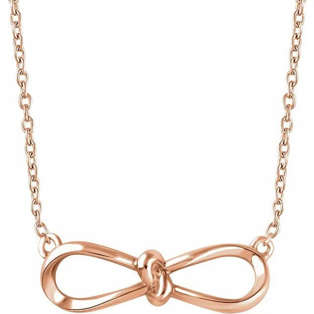 TreasureFineJewelers 14K Rose Bow 18 Necklace Necklaces