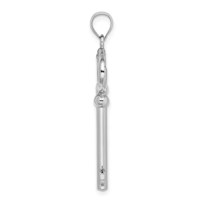 TreasureFineJewelers 14K White Gold 3D KEY TO MY HEART Key Charm Charm Necklaces