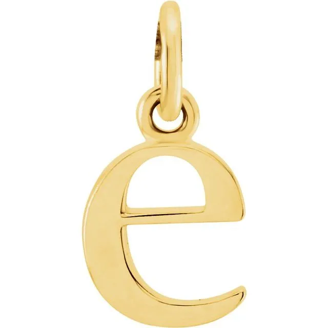 TreasureFineJewelers 14K Yellow Gold Lowercase Initial E Pendant Necklaces