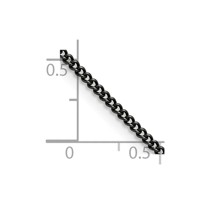 TreasureFineJewelers Bracelets Stainless Steel Antiqued 2mm 24in Round Curb Chain