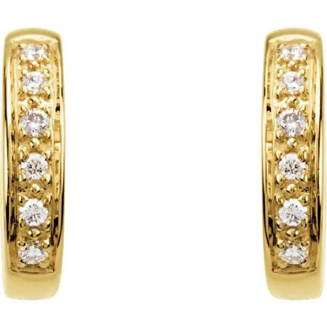 TreasureFineJewelers Earrings 14K Yellow 110 CTW Diamond Hoop Earrings