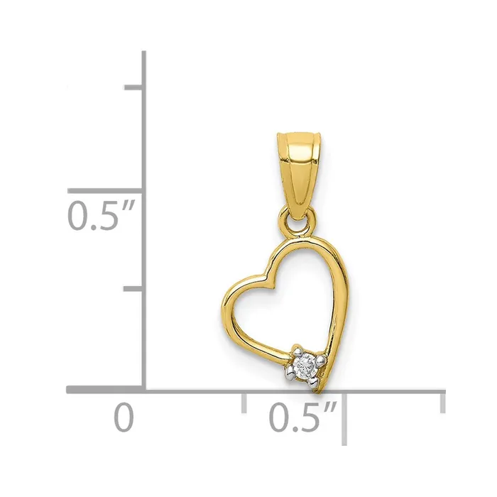 TreasureFineJewelers Necklaces 10K CZ Heart Pendant