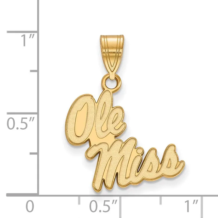 TreasureFineJewelers Necklaces 10k Gold University of Mississippi Ole Miss Medium Pendant
