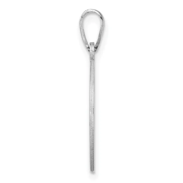 TreasureFineJewelers Necklaces Small Sterling Silver Rhodiumplated Fancy Script Letter D Initial Pendant