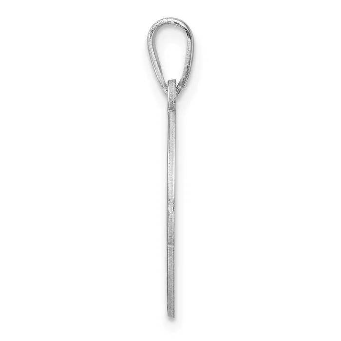 TreasureFineJewelers Necklaces Small Sterling Silver Rhodiumplated Fancy Script Letter S Initial Pendant