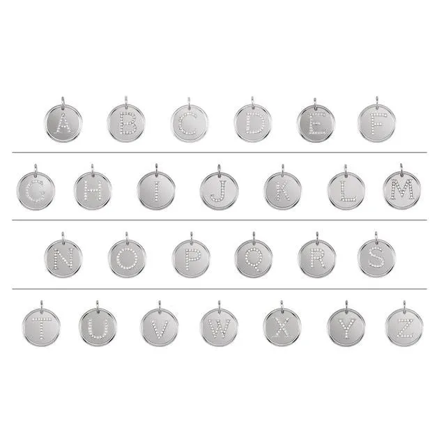 TreasureFineJewelers Necklaces Sterling Silver 110 CTW Natural Diamond Initial R 18 Necklace