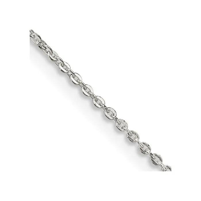 TreasureFineJewelers Necklaces Sterling Silver 9mm Flat Link Cable Chain