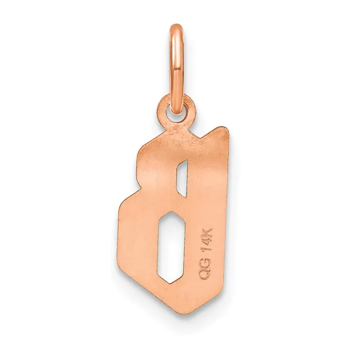 TreasureFineJewelers Necklaces Sterling Silver Roseplated Letter B Initial Pendant