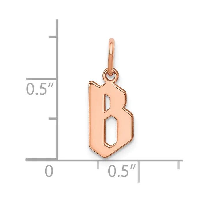 TreasureFineJewelers Necklaces Sterling Silver Roseplated Letter B Initial Pendant