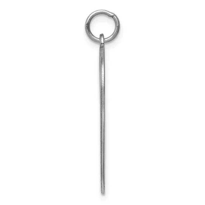 TreasureFineJewelers Rings Sterling Silver Rhodiumplated Engraveable Heart Disc Charm