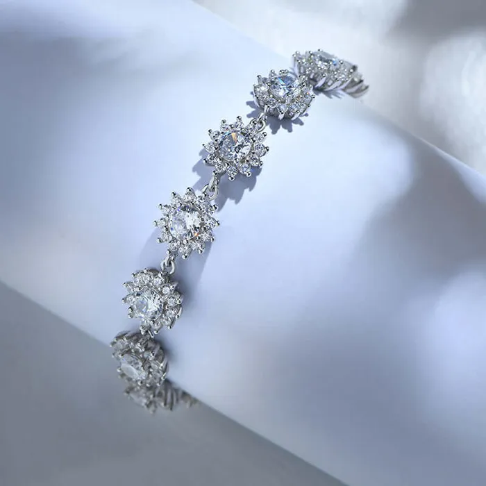 Trendolla Jewelry Bracelets Sunflower Tennis Bracelet Silver Women