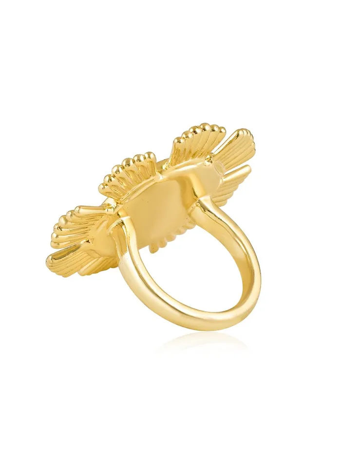 Curio Cottage Rings Aina Mirror and Gold Blossom Ring Curio Cottage Rings Aina Mirror and Gold Blossom Ring