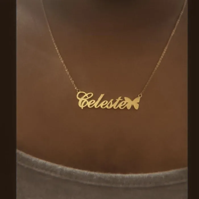 Necklaces KHLOE JEWELS Custom Jewelry Butterfly Custom Name Necklace