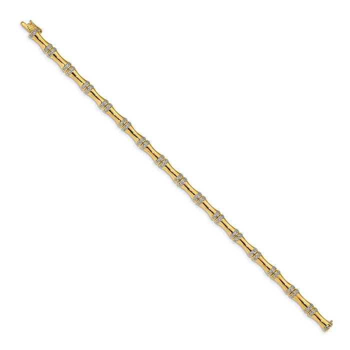 14k Gold Diamond Bamboo Design BraceletWBCBM3722050YA WB Choice Jewelry Bracelets