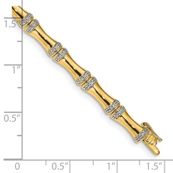 14k Gold Diamond Bamboo Design BraceletWBCBM3722050YA WB Choice Jewelry Bracelets