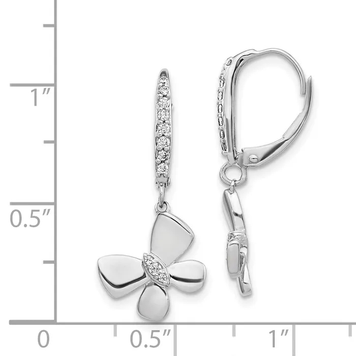 14k White Gold Diamond Butterfly Leverback EarringsWBCEM3993015WA WB Choice Jewelry Earrings