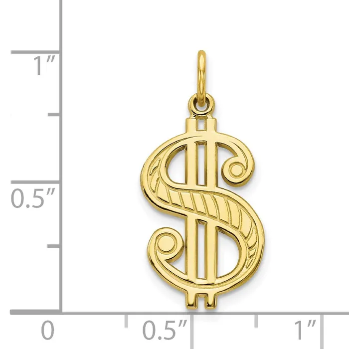 Charm Necklaces WB Choice Jewelry 10k Solid Polished Dollar Sign CharmWBC10C124