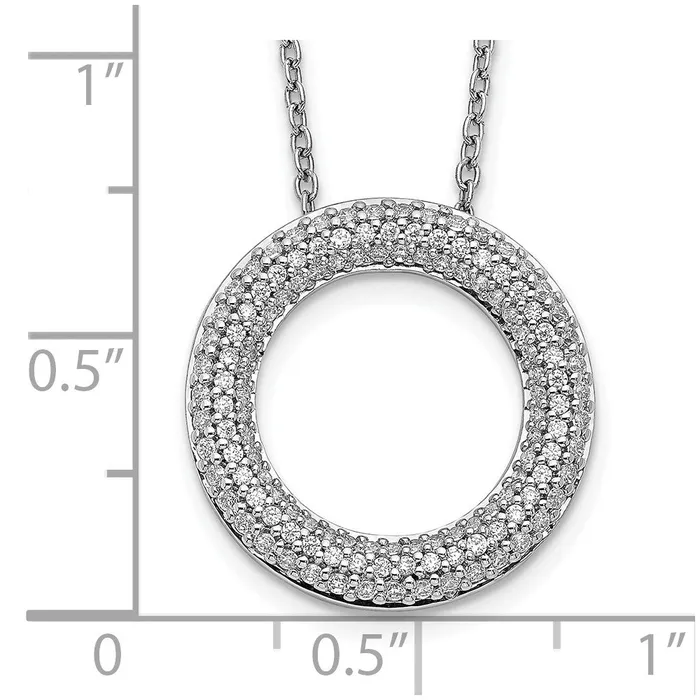 Necklaces WB Choice Jewelry 14k White Gold Diamond Circle 18 inch NecklaceWBCPM3789060WA