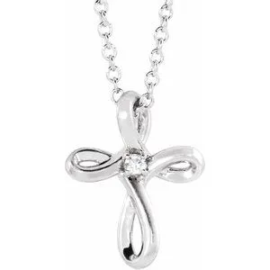 Necklaces WB Choice Jewelry Platinum 015 CTW Diamond Cross 1618 Necklace R42365608PSTWBC