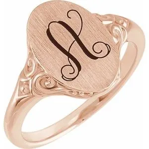 Rings WB Choice Jewelry 14K Rose 13x9 mm Oval Signet Ring51659103PSTWBC Rings WB Choice Jewelry 14K Rose 13x9 mm Oval Signet Ring51659103PSTWBC