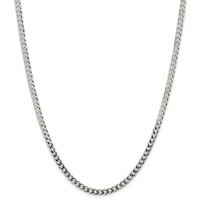 Rings WB Choice Jewelry Sterling Silver 45mm Flat Curb ChainWBCQLB12026