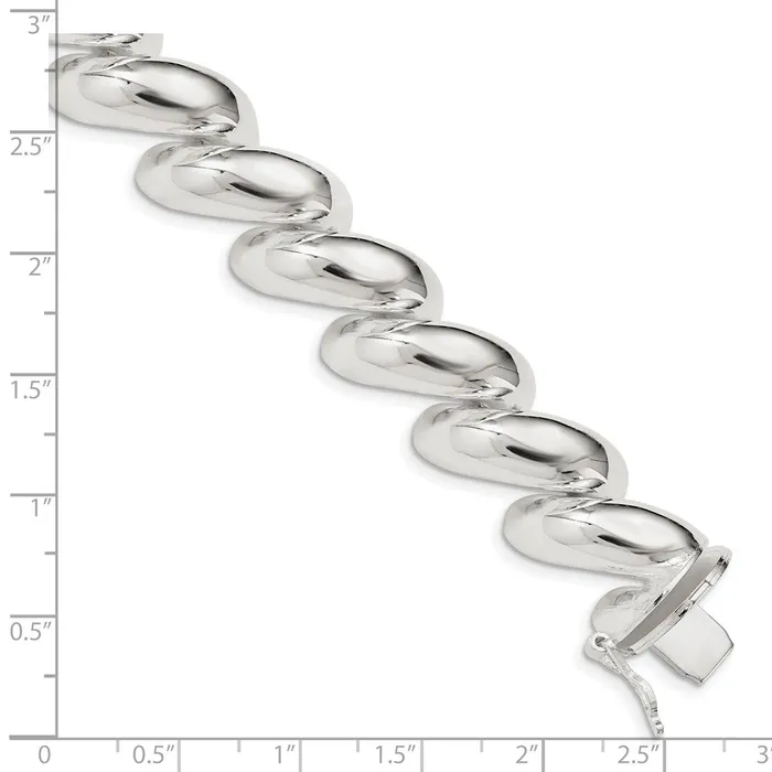 Sterling Silver 14mm San Marco BraceletWBCQG484775 WB Choice Jewelry Bracelets