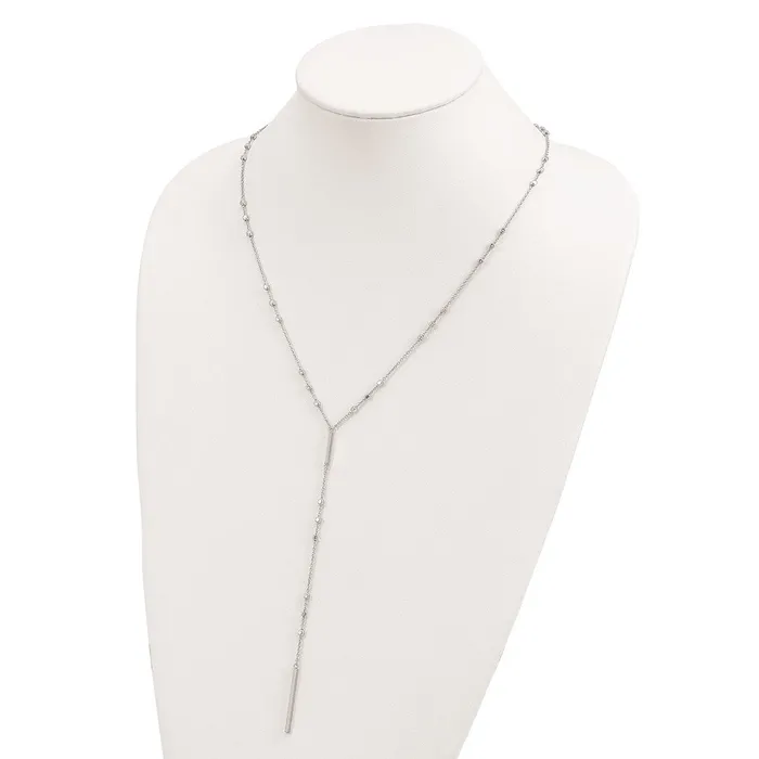 Sterling Silver Rhodplated BeadsVertical Bar w 1in ext YNecklaceWBCQG545322 WB Choice Jewelry Necklaces Sterling Silver Rhodplated BeadsVertical Bar w 1in ext YNecklaceWBCQG545322 WB Choice Jewelry Necklaces