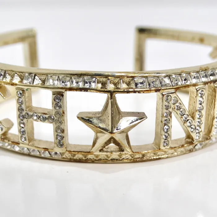 Vintage by Misty Chanel CC Star Crystal Cuff Bracelet Bracelets