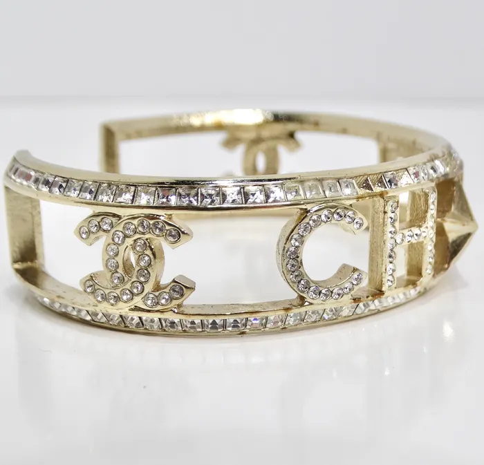 Vintage by Misty Chanel CC Star Crystal Cuff Bracelet Bracelets