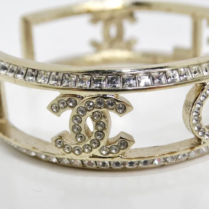 Vintage by Misty Chanel CC Star Crystal Cuff Bracelet Bracelets