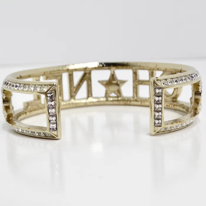 Vintage by Misty Chanel CC Star Crystal Cuff Bracelet Bracelets